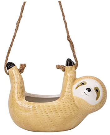 Plant Pots Indoor & Outdoor,Flowerpot Plant Herb Flower pot,Succulent Pots, Sloth Hanging Planters Pots Cute Wall Planter Succulent Air Plants Cactus Ceramic Flower Pot Holder Outdoor Gardening