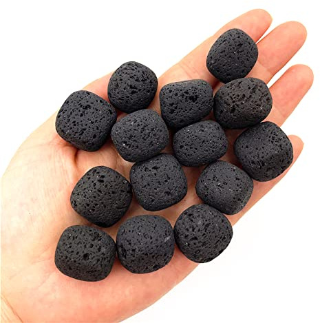 100 g de pierres naturelles de gravier minéraux, pierres précieuses pour décoration d'intérieur, volcanique noire