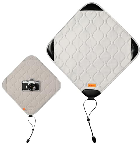 KODAK Camera Wrap Kamera omslagsduk storlek L 38.5 x 38.5 cm - Vattentät, reptålig och dammfri skyddsduk för SLR-kamera, teleobjektiv, kameratillbehör (Ljusgrå) [EN artikel]