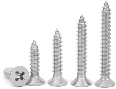 DUBMAG Blechschrauben, Schraubenbolzen, Senkkopf-Blechschrauben aus Edelstahl 304, Flachkopf-Kreuzschlitzschrauben, Standard-Kreuzschlitz, M2, 100 Stück, M2*4 * 100 Stück (Color : M2*5 * 100pcs)