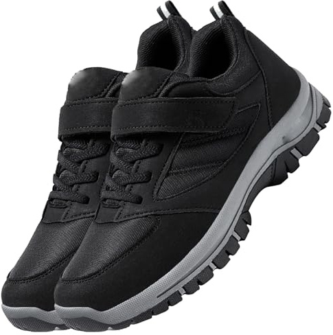 AZMAHT Scarpe pianta Larga Uomo Scarpe Uomo Pianta Larga Scarpe Sportive Ortopediche Scarpe per Diabetici Donna Chiusura Scarpe Ortopediche Scarpe Larghe,Men Black,44/270mm