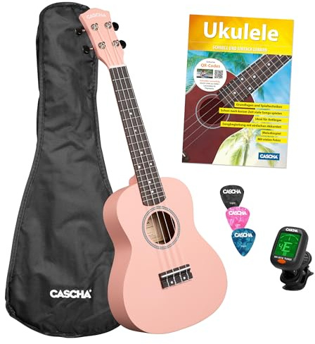 Concert Ukulele Linden Pink Set (incl. Bag, 3 Picks, Book, Tuner)