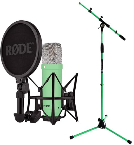 Rode NT1 Signature Green Studio-Mikrofon Grün + keepdrum MS106GR Mikrofonständer Grün