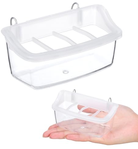 Toddmomy 2 Piezas dispensador de Jaula para Loros comedero para pájaros al Aire Jaula de pájaros comederos para pájaros al Aire Plato de Comida para pájaros decoración del jardín Aves