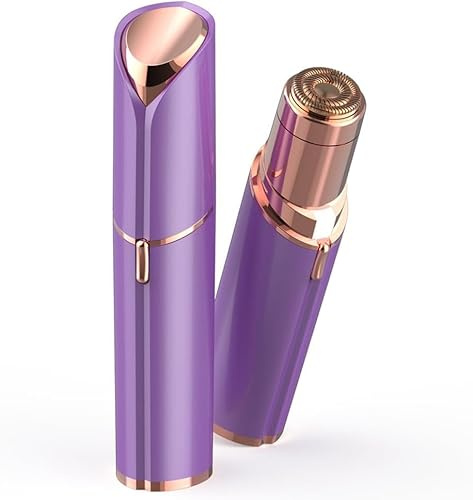 Rasoio Elettrico per Donna, Rimozione dei Pel i del Viso per Donne - Rifinitore per Sopracciglia a LED - Risultati Impeccabili su Labbra, Peluria, Ch i no, Guance - Include Batteria AA