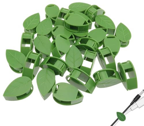SVCEQZE Wandklammern für Pflanzenreben, Pflanzenkletterwandklammern, Selbstklebende unsichtbare Pflanzenbefestigungsclips, 100 x grüne, platzsparende Pflanzenklammern, niedliche Pflanzenhalter für