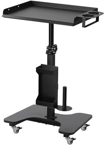 POARMEEY Tattoo Tray on Wheels Tattoo Cart with Rolling Tray Tattoo Table Station Adjustable Height and Multifunctional Storage for Tattoo Artist Studio