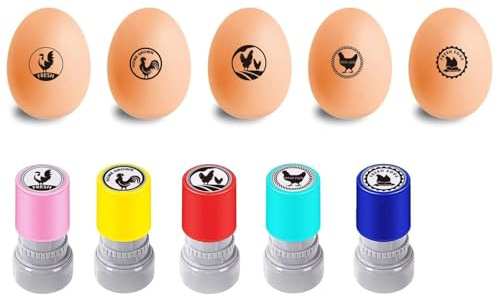 AHANDMAKER 5 Stile Eierstempel Eierstempel Für Frische Eier Mini Eierstempel Zum Selbermachen #1 Einzigartige Designs Eier Zeichenstempel Hühnereier Stempel Für Eierzüchter Und Hühnerbesitzer
