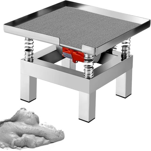 Table vibrante en béton, banc d'essai de vibration, bloc d'essai rectangulaire en acier inoxydable, plate-forme de vibration, augmentant la fermeté du béton,50x50cm