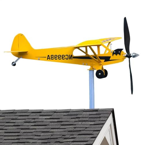 Flugzeug Wetterfahne Windmühle | Garten Windrad Draußen Gartenskulptur Flugzeug - Wetterfahnen-Dekoration Aus Metall Für Hof, Garten, Balkon, Rasen