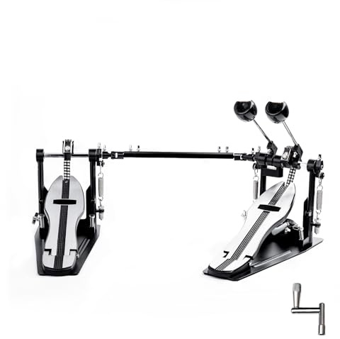 Doppel-Bassdrum-Pedal, Doppelketten-Fußmaschine für Bassdrum, V-SC-SZ11 | Doppel-Bassdrum-Pedal mit Doppelkette, Direkte Ansprache, Stabile Basis, Einstellbare Performance für Bassdrum