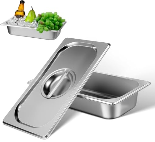 ABOOFAN Eisbehälter Aus Edelstahl Mit Deckel Wiederverwendbare Eisbox Für Hausgemachtes Speiseeis Gefrierbehälter Für Eiscreme Joghurt Dessert Obst Kühlschrank Aufbewahrung