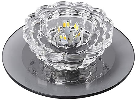 GLETSF Deflector De Luz Led De Cristal con Borde Deflector, Luz De Techo Redonda De Cristal De 3000 K/6000 K, Luz Descendente De Reequipamiento con Luz Diurna para Cocina, Sala De Estar,5w-6000K