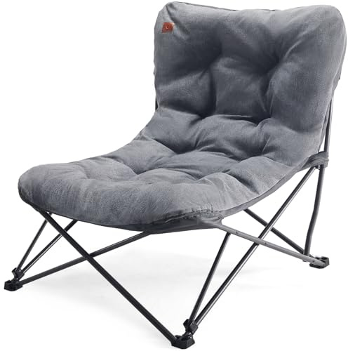 EVER ADVANCED Campingstol, vikbar 180 kg, lastbar, grå