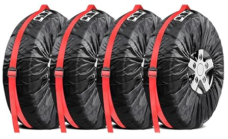 Blleshelfl Reifenabdeckung Reifentaschen Set, Spare Wheel Covers Reifentaschen Set, Reifentasche 19-21 Zoll, Reifenabdeckung für Autoreifen, 4 Stück Reifenbeutel Geeignet für Reifen mit 19-21 Zoll