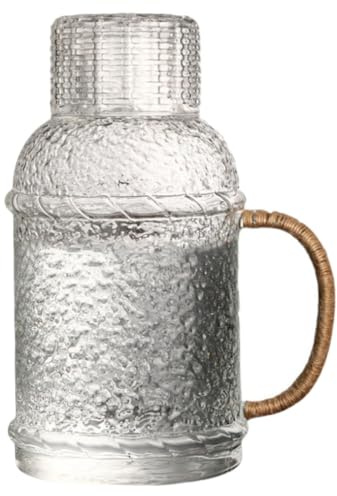VINTORKY Jarra De Agua De Vidrio 2.0l Grande Capacidad Resistente Al Calor Tarro Transparente Para Hogar y Cocina Uso Diario