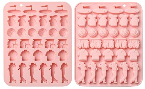 UR URLIFEHALL 2 Pcs Golf Sports Themed Silicone Moulds Golf Ball Clothes Shaped Chocolate Moulds for Baking Cake Candy Cookie Soap Making