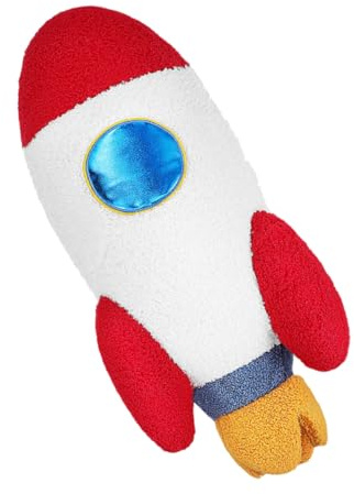FONDOTIN Rocket Shaped Plush Throw Pillow Space Rocket Toy Boys Room Space Decor Children's Bed Cushion Soft Plush Pillow