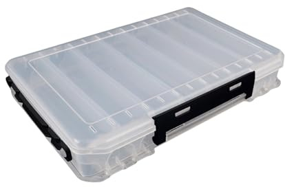 omiinitio wasserdichte Durchsichtige Anschlüsse Angelgerät Box Angelhaken Aufbewahrungsbox Köder Köder Haken Aufbewahrungskoffer Organizer Doppelseitige Organizer