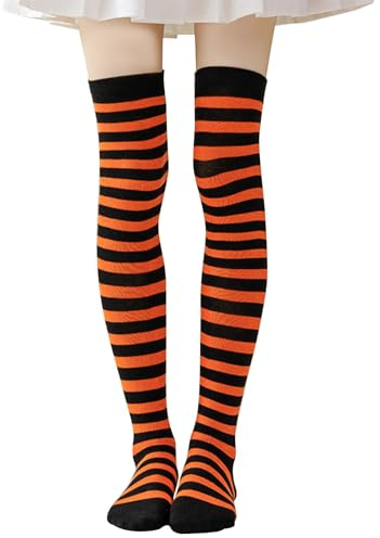 exatta Donna Calzini da Ginocchio,Calze autoreggenti da donna a righe,Calze Sopra il Ginocchio,Women's Striped Over Knee Socks,Carnival, Halloween,Theme Parties