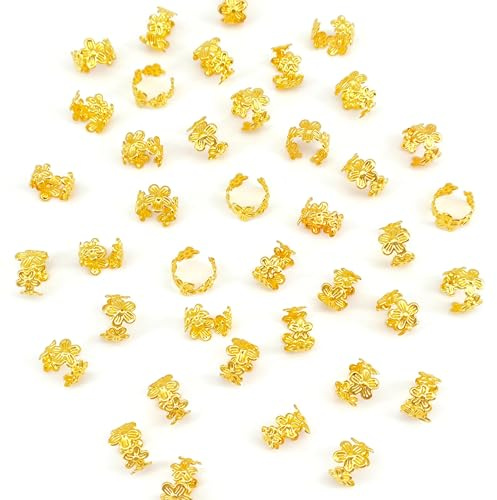 Tejesa 40Pcs Vine Leaf Shaped Alloy Hair Braid Ring Vintage Hair Pin For Dreadlock Women Girls summer Hair Accessories