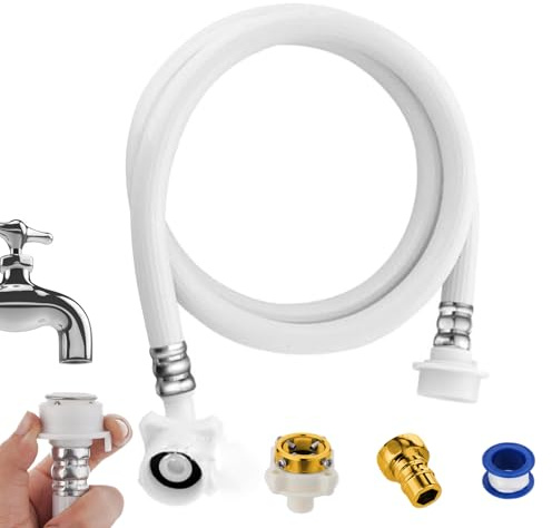 Washing Machine Hoses - Universal PVC Water Inlet Hoses | Long Flexible Pipes, Portable Connection and Supply Line, Appliance Use for Hot Cold Water Laundry Washing Machines Kitchen