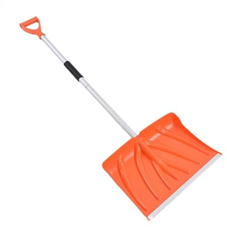 Pala da neve grande in alluminio ispessito a due sezioni, pala da neve di facile montaggio con 2 viti, strumento for la pulizia del giardino e la rimozione della neve(Orange (two-section))