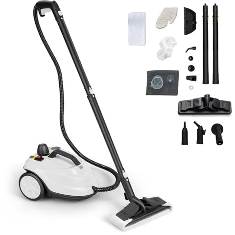 SOARS Nettoyeur Vapeur 2000W, Pression Max 5 Bar, 14 Accessoires (Blanc) | Temp. 160°C, Chauffe Rapide 8 Min, Réservoir 1.8L, Pour Sol, Canapé, Cuisine, Surface 108 m²