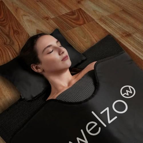 Welzo Infrared Sauna Blanket Version 5 - Portable Indoor Sauna for Home Use - Heat Therapy Blanket for Relaxation & Wellness - Red Light Therapy Blanket Style - Adjustable Settings - UK Standard Model