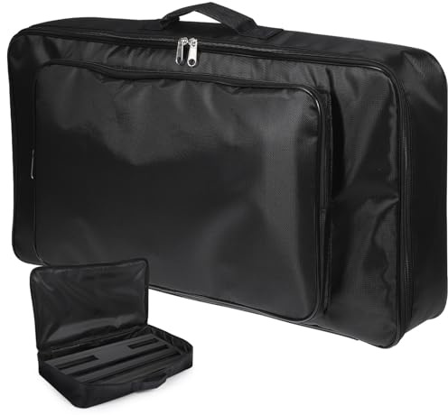 Pedalboardtasche mit Reißverschluss für Gitarrenpedale, Schwarz | Nylon, 60, 5x32x10cm, Handschlaufe, für Gitarrenspieler und Keyboarder
