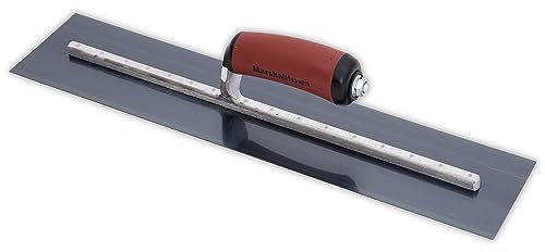 Frattazzo lisciante Marshalltown con manico curvo DuraSoft, in acciaio blu, molto adatto per pavimenti e calcestruzzo, dimensioni: 406x102 mm