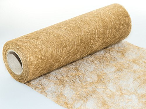 25 m x 30 cm Sizoflor® Vlies Original Tischband Tischläufer Gold für Hochzeit, Weihnachten ...