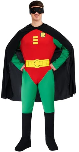 Rubie's Official DC Comics Robin klassisk herrkostym, superhjältekostym för vuxna, halloween