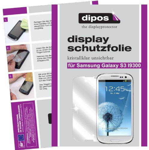 dipos I 2X Schutzfolie klar kompatibel mit Samsung Galaxy S3 i9300 Folie Displayschutzfolie