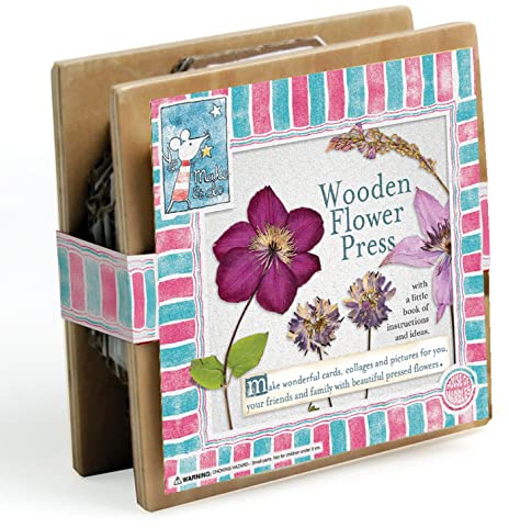 House of Marbles Retro Family Fun Wooden Flower Press Kit for Children Who Love DIY Nature Gifts, for Dried Pressed Flowers, to Preserve Your Favourite Colorful Flora