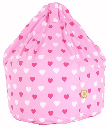 BeanLazy Cotton Pink Hearts Girls Bean Bag Child Size