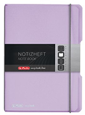 Herlitz 11408630 Notizheft (A5, LIN , 80 g/qm) 40 Blatt flieder transparent