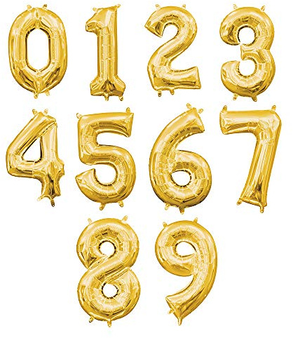 Amscan 3307911 - Mini Shape Folienballon Zahl 2, gold, Größe 20 x 33 cm, Heliumballon