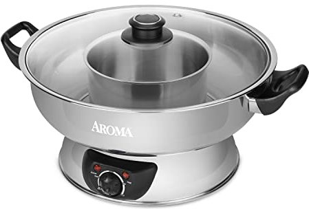 Aroma Housewares ASP-600 Stainless Steel Hot Pot, Silver by