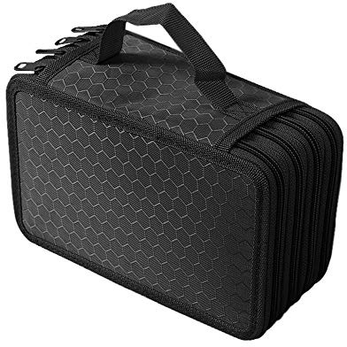 YFZYT Tela Astuccio Matite 72 Slot Multifunzione Ampia Capacità Porta Penne Tasca Custodia Organizzatore Borsa Cancelleria Tasca con Cerniera Interna per Adolescenti Studenti Artisti - Schwarz#1