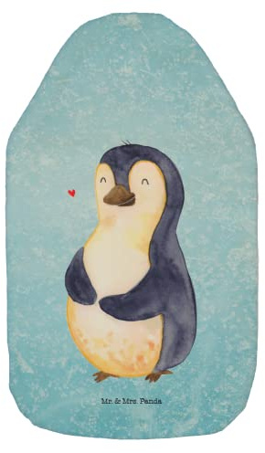 Mr. & Mrs. Panda Wärmflasche Pinguin Diät - Geschenk, Wärmekissen, Bettflasche, Kleine Wärmflasche, Körperliebe, Selbstrespekt, Wärmflasche mit