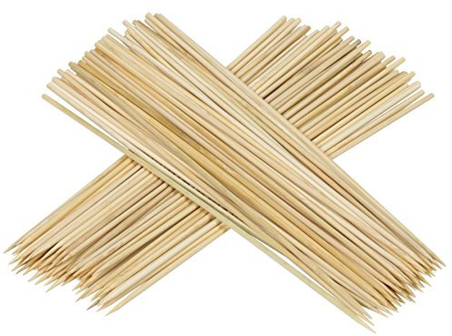 100 Pcs (30cm) Bamboo Skewers Sticks for Shish Kebab, Biodegradable Wooden BBQ Sticks for Meat,Candy Floss,Fruit,Grilling,Barbecue,Candy Floss,Cocktails,Platters