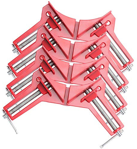 Coolty 4 Stück 90 Grad Rechts Winkel Klemme, Winkelspanner Holzbearbeitungs Klemmen Holz Metall SchweißEn Rahmenspanner Gehrungszwinge für Bilderrahmen, DIY Handwerkzeuge Eckklemme