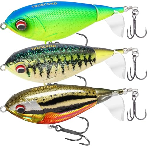 TRUSCEND Easy Catch Popobait mit BKK-Haken, Perfektes Gleichgewicht aus Schall, Spritzer & Schwimmen, Whopper Plopper Oberfläche Angelköder, Topwasser-Plopper-Köder für Barsch, Zander, Forelle, Hecht