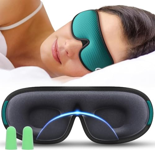 Medi Grade 3D Schlafmaske mit vollständiger Abdunkelung [4-teilig] Schlafmaske Herren Und Frauen, atmungsaktive Augenbinde mit verstellbarem Gurt, 2x Ohrstöpsel und Reisetasche