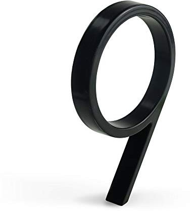 HASWARE Floating House Number Sign: 5 inch Modern Door Signage - Striking for Street Home Address Numerals (9, Black)
