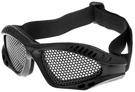 Inzopo Gafas de seguridad con malla de alambre, color negro