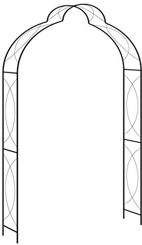 vidaXL Rosenbogen Rankhilfe Spalier Torbogen Gartenbogen Kletterhilfe Rosenspalier Rankenbogen Rankierhilfe Schwarz 150x34x240cm Eisen