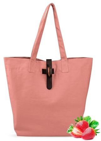 IRIS BARCELONA - Natural Tote Bag, Bolsa Tote Estilo Lunch Bag y Bolso de Hombro 45,5 x 15,5 x 37 cm 15 l Rosa