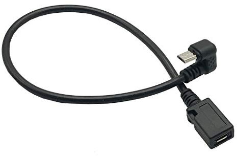 MMNNE U Shape Angeled Micro Male to Micro Female Cable，Micro-USB Extension Cable - M/F，30cm